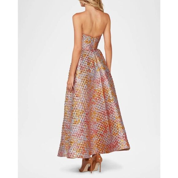 HELSI Celine Strapless Metallic Shimmer Applique Gown Wedding Size XS Preloved - Picture 3 of 8